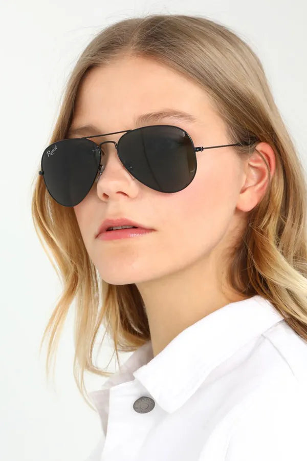 UV Protected Black Aviator Sunglasses For Men & Women- FunkyTradition