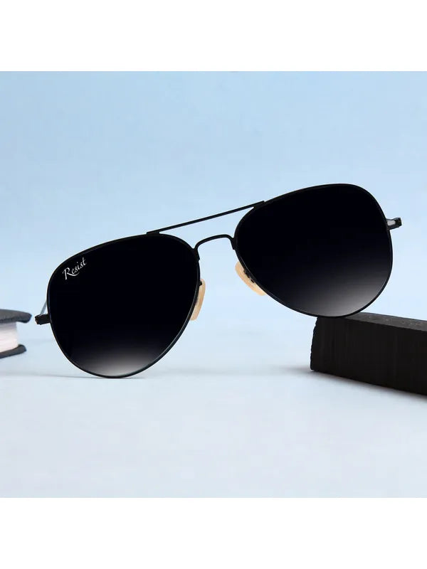 UV Protected Black Aviator Sunglasses For Men & Women- FunkyTradition