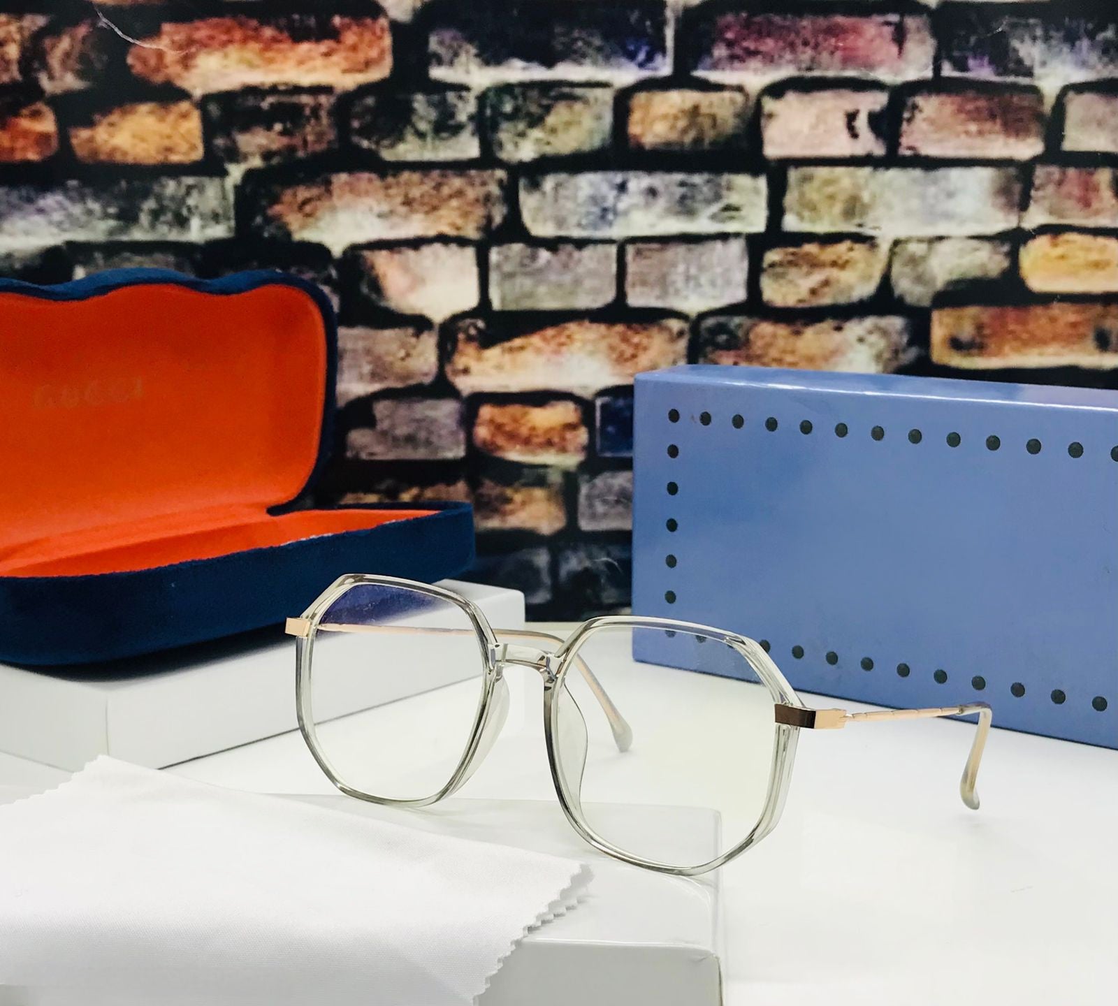Blue Cut Computer Glasses Zero Power Square Frame Front View for Eye Protection