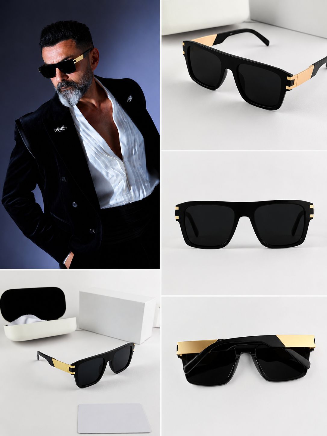 Bobby Deol Celebrity-inspired black square sunglasses