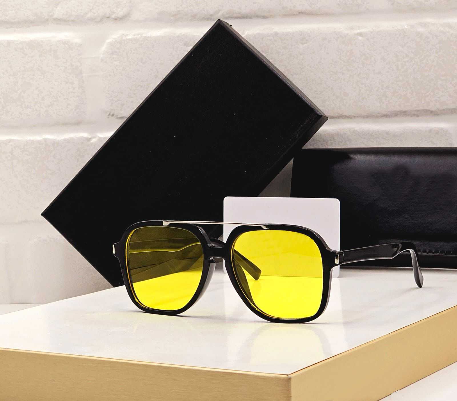 Luxury Double Bridge Square Aviator Sunglasses - Multi-Lens | FunkyTradition