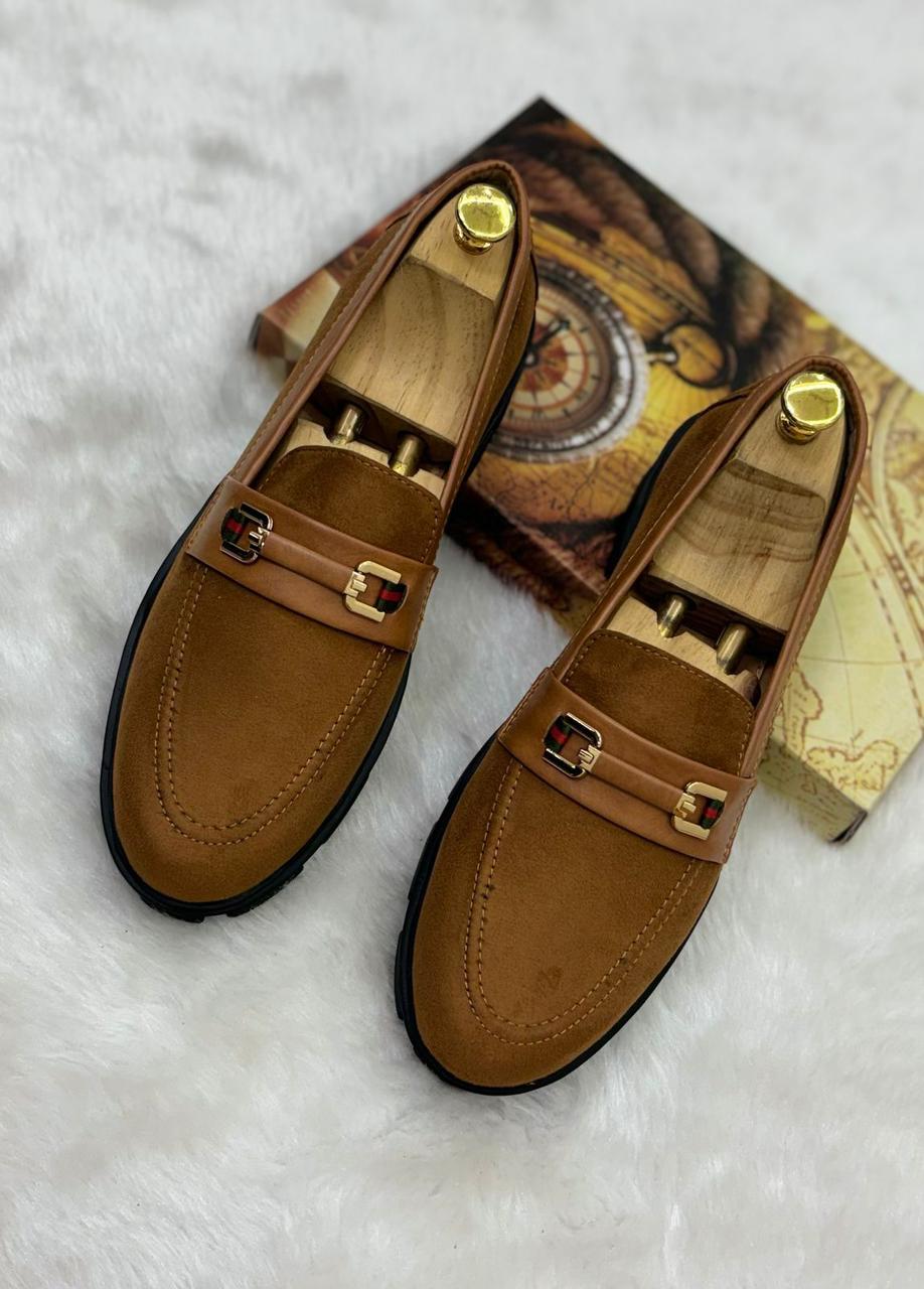 Buckle Design Suede Moccasins for Men - Elegant and Durable Leather by FunkyTradition