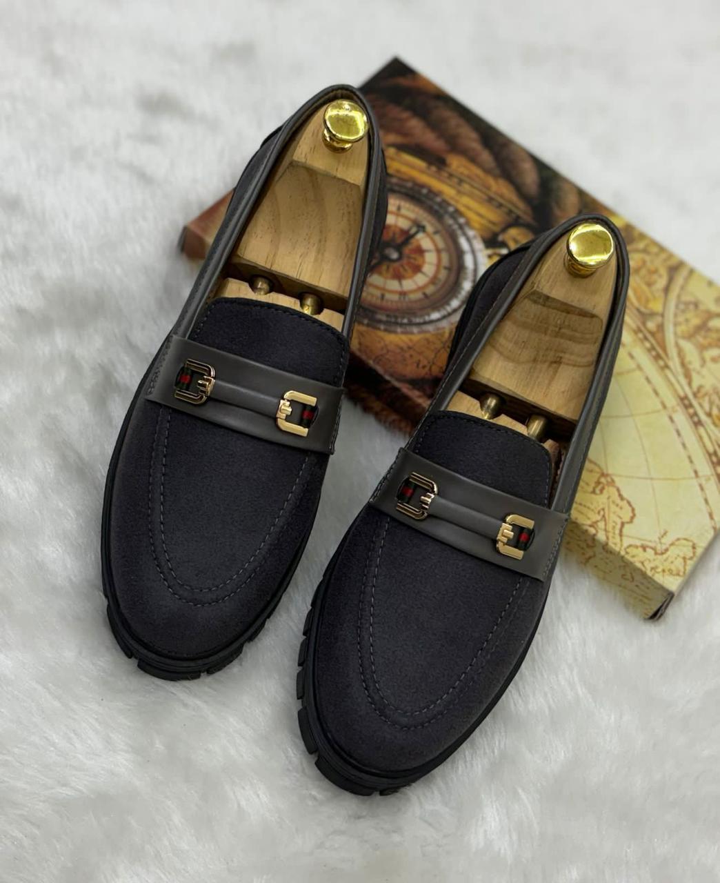 Buckle Design Suede Moccasins for Men - Elegant and Durable Leather by FunkyTradition