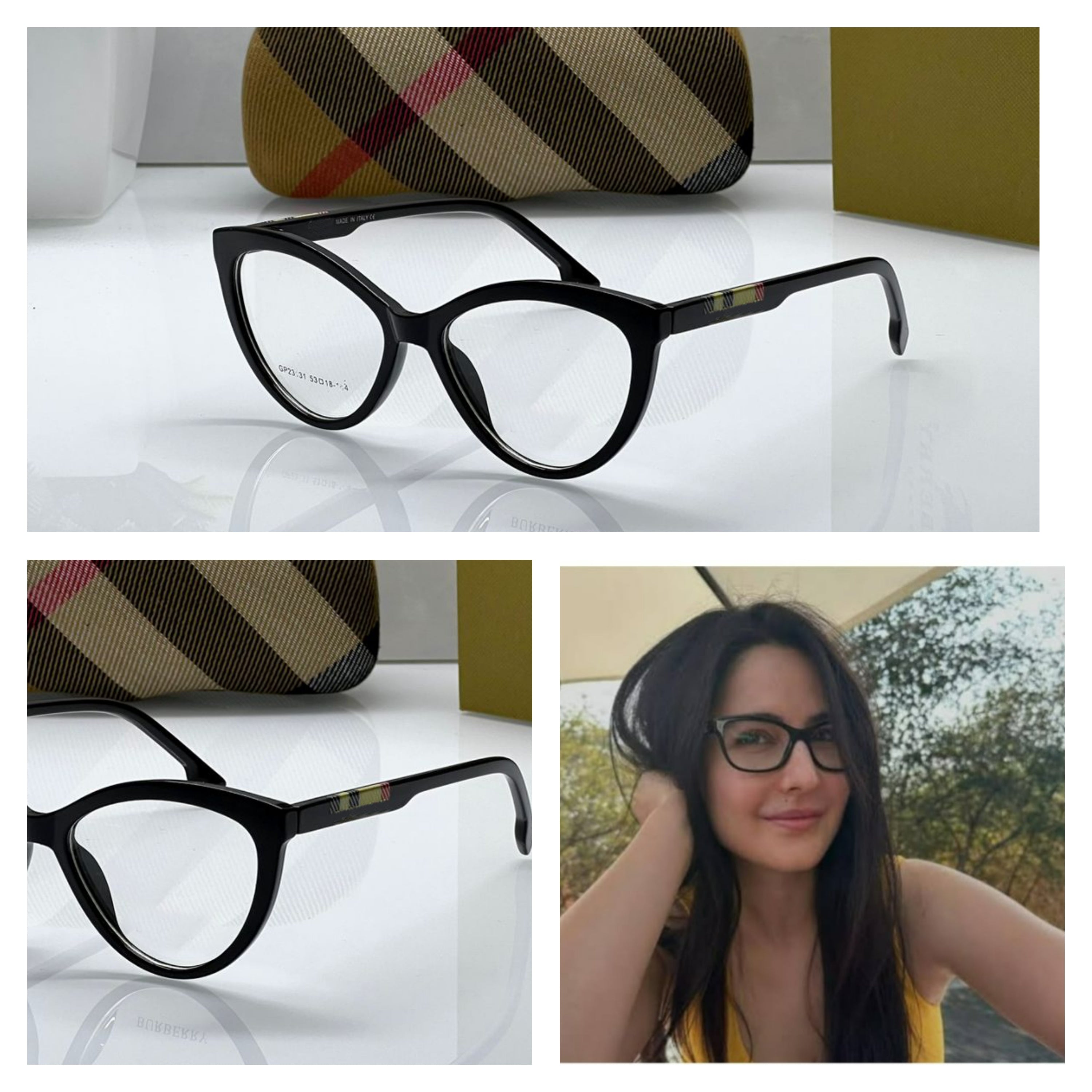 Cat-Eye Black Frame Glasses – Katrina Kaif Inspired