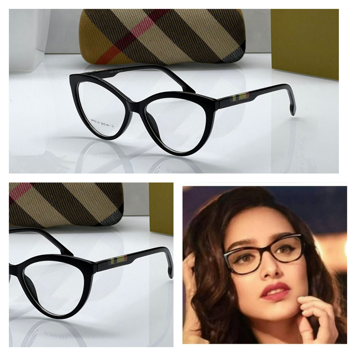 Cat-Eye Black Frame Glasses – Deepika Padukone Inspired