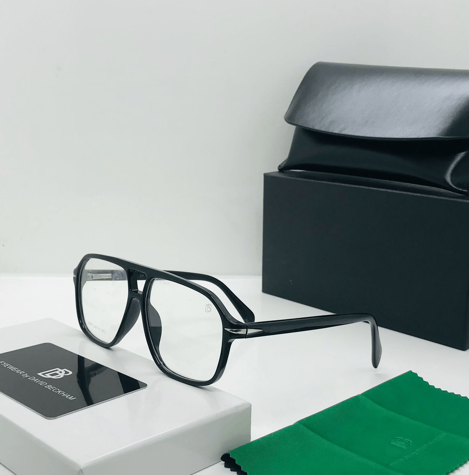 Celebrity-inspired black statement optical frame lifestyle image