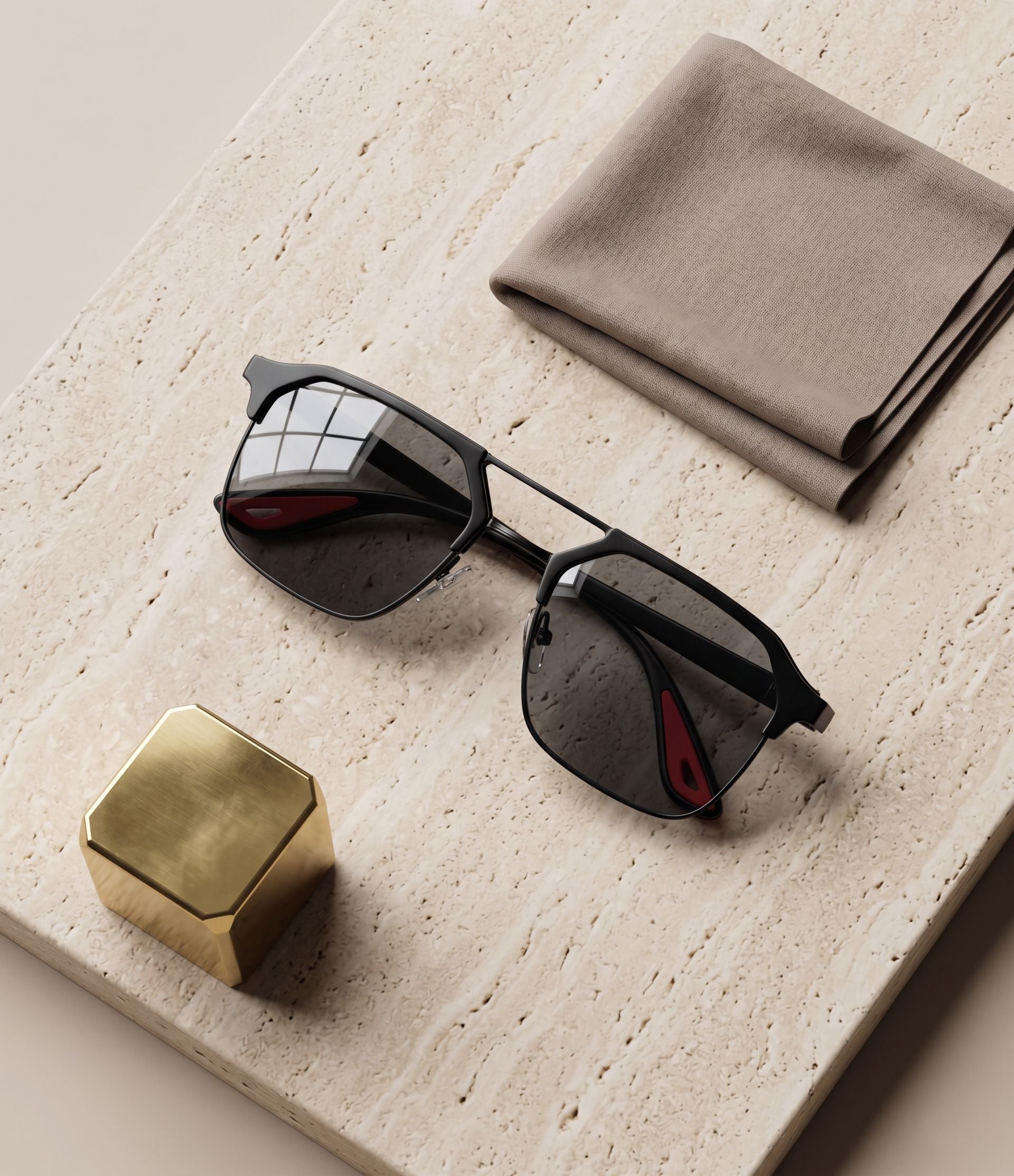 Celebrity-inspired black sunglasses lifestyle image