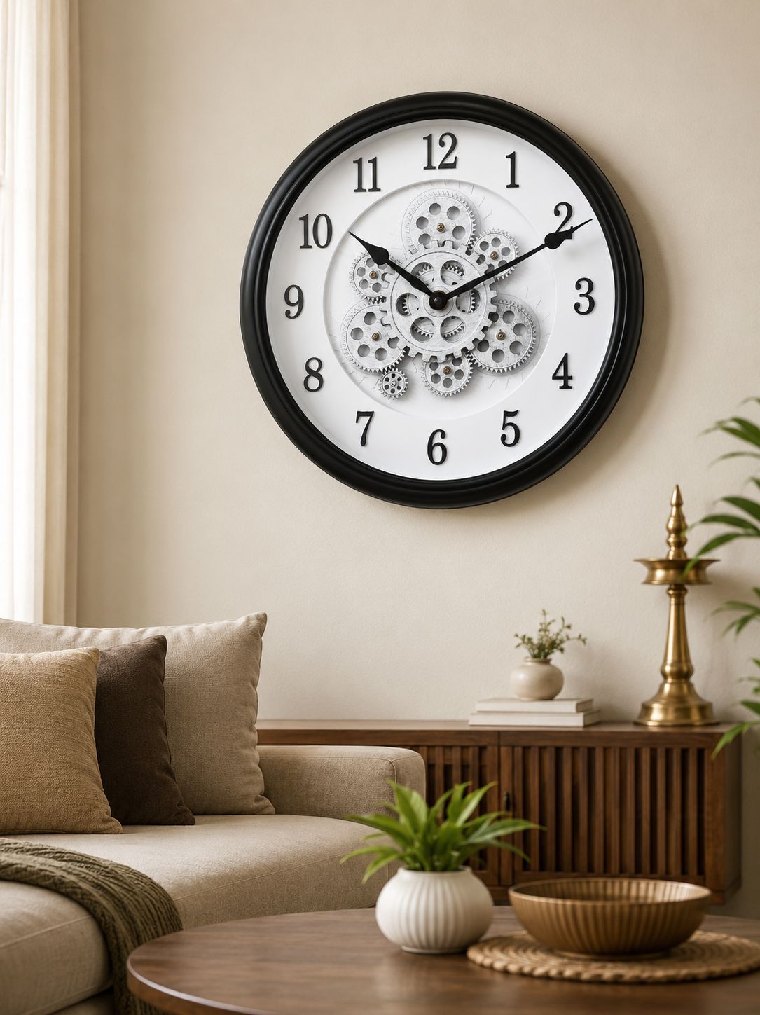 Premium Mechanical Gear Wall Clock – 16 Inch Working Gear Decorative Wall Clock