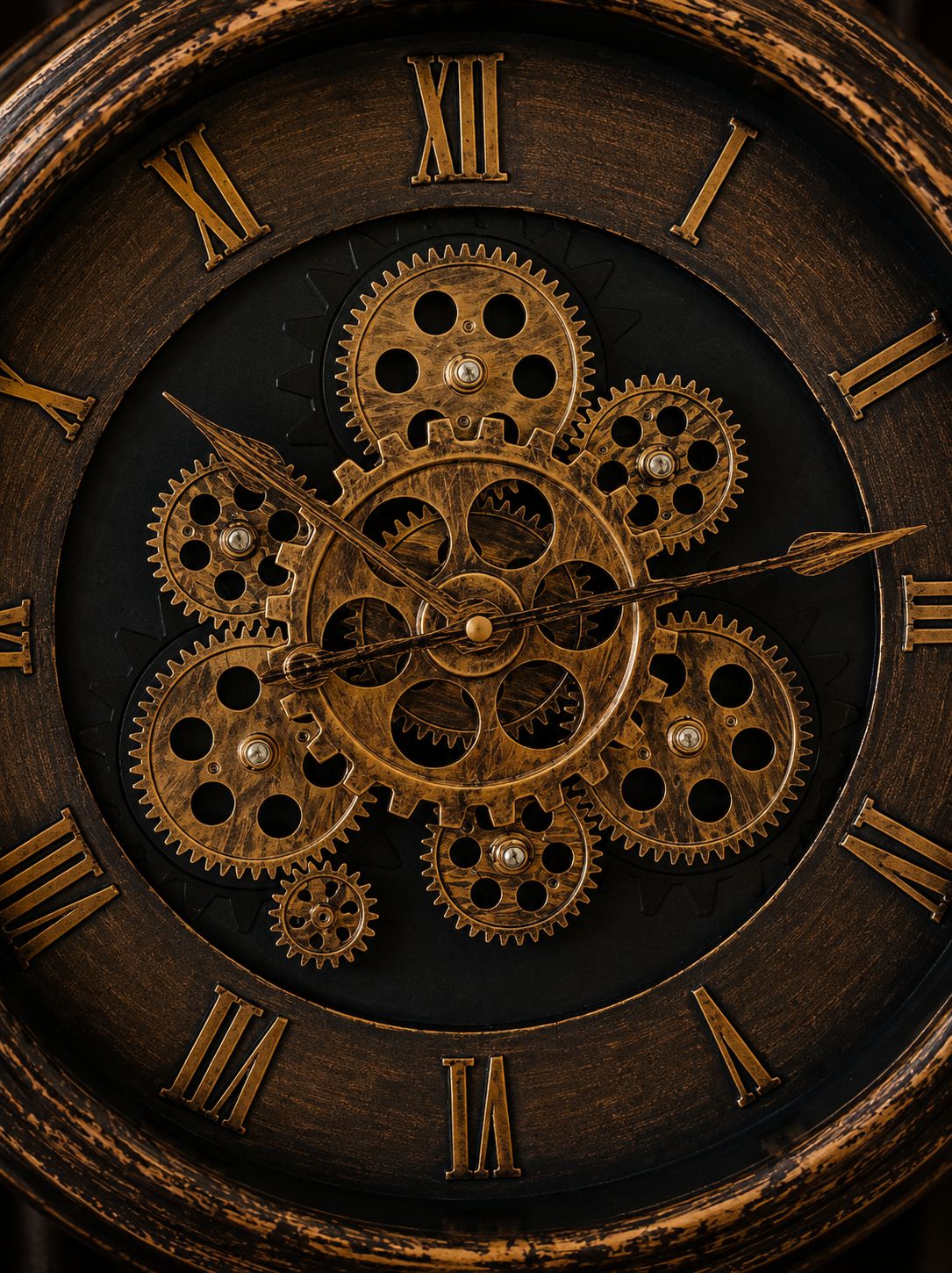 Premium Mechanical Gear Wall Clock – 16 Inch Working Gear Decorative Wall Clock