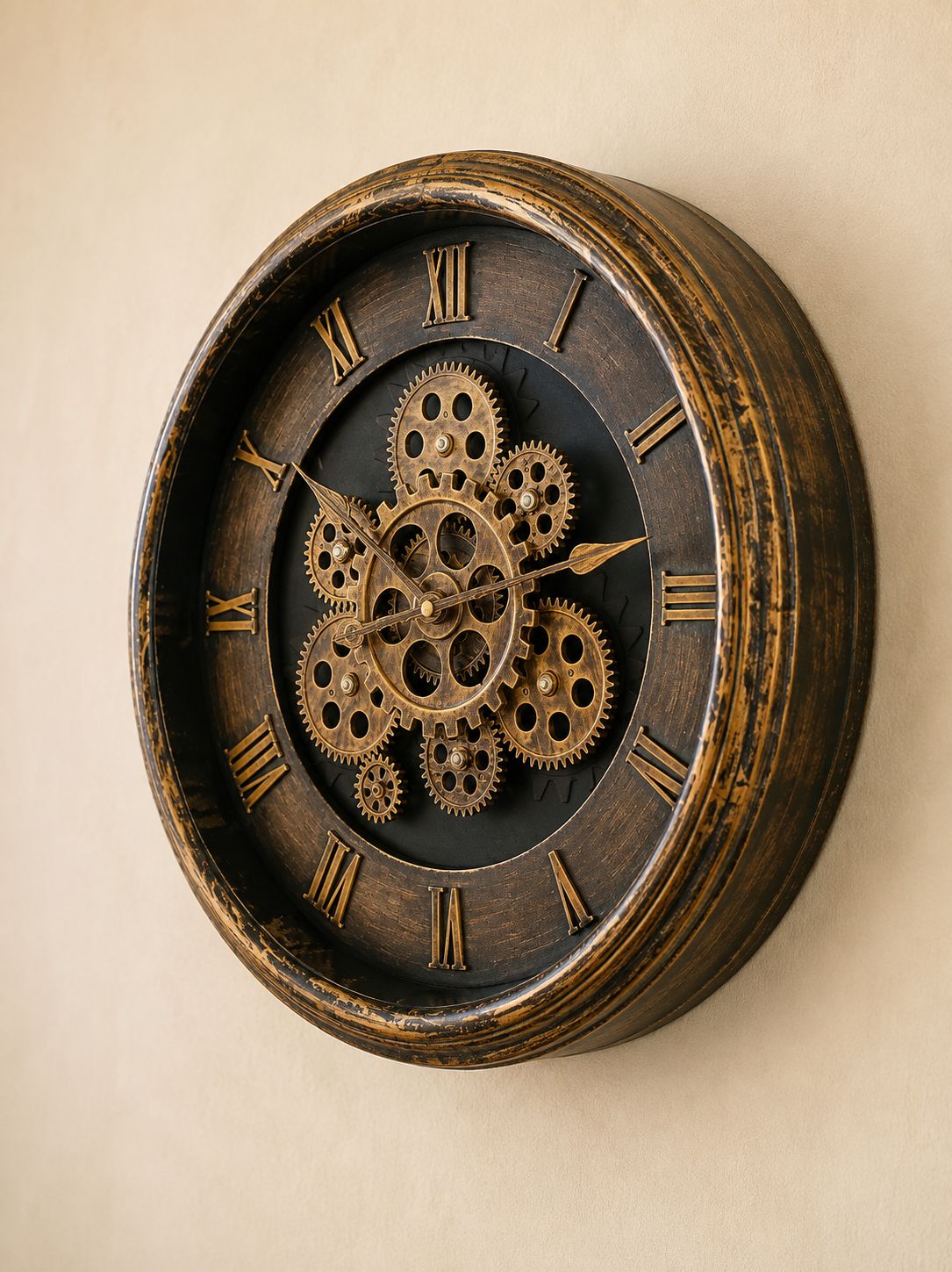 Premium Mechanical Gear Wall Clock – 16 Inch Working Gear Decorative Wall Clock