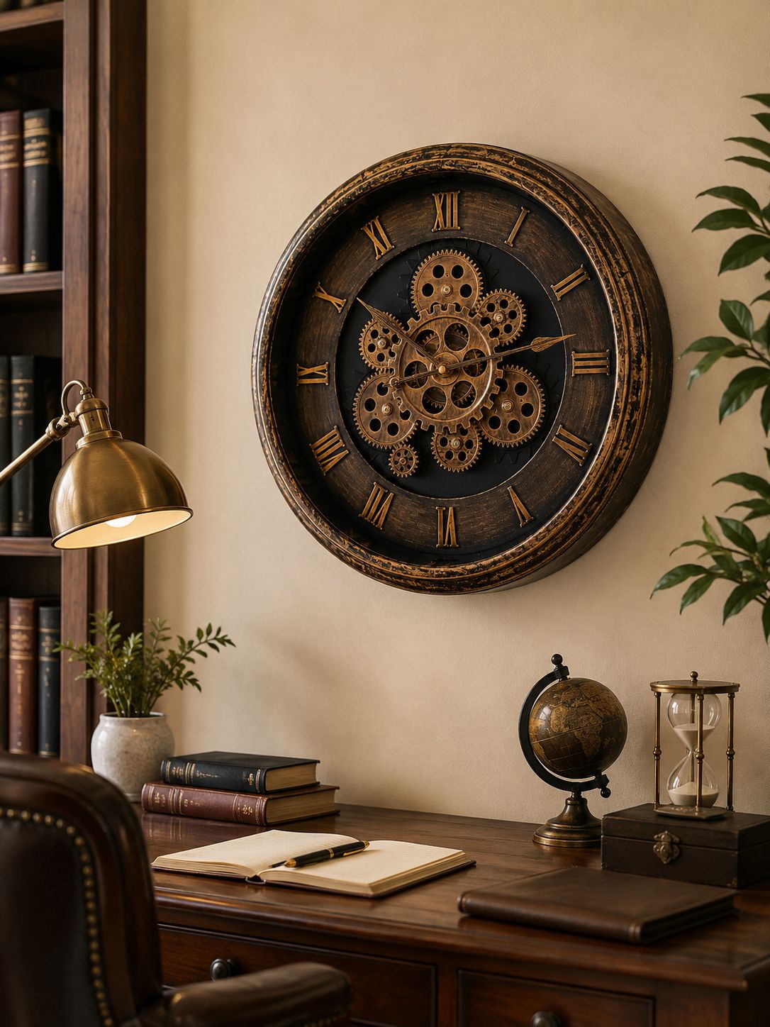 Premium Mechanical Gear Wall Clock – 16 Inch Working Gear Decorative Wall Clock