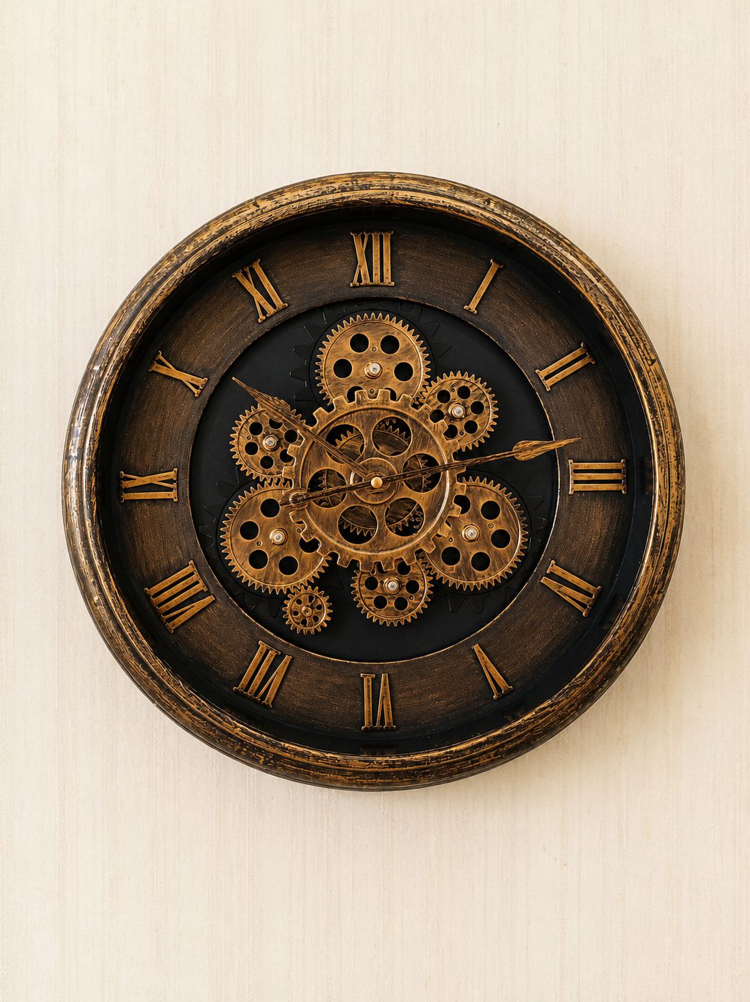 Premium Mechanical Gear Wall Clock – 16 Inch Working Gear Decorative Wall Clock