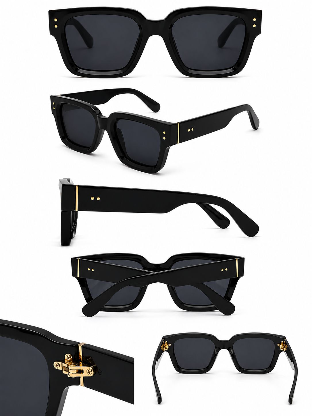 Ranbir Kapoor-Inspired Black Oversized Square Sunglasses | Premium Thick Frame UV400 Shades