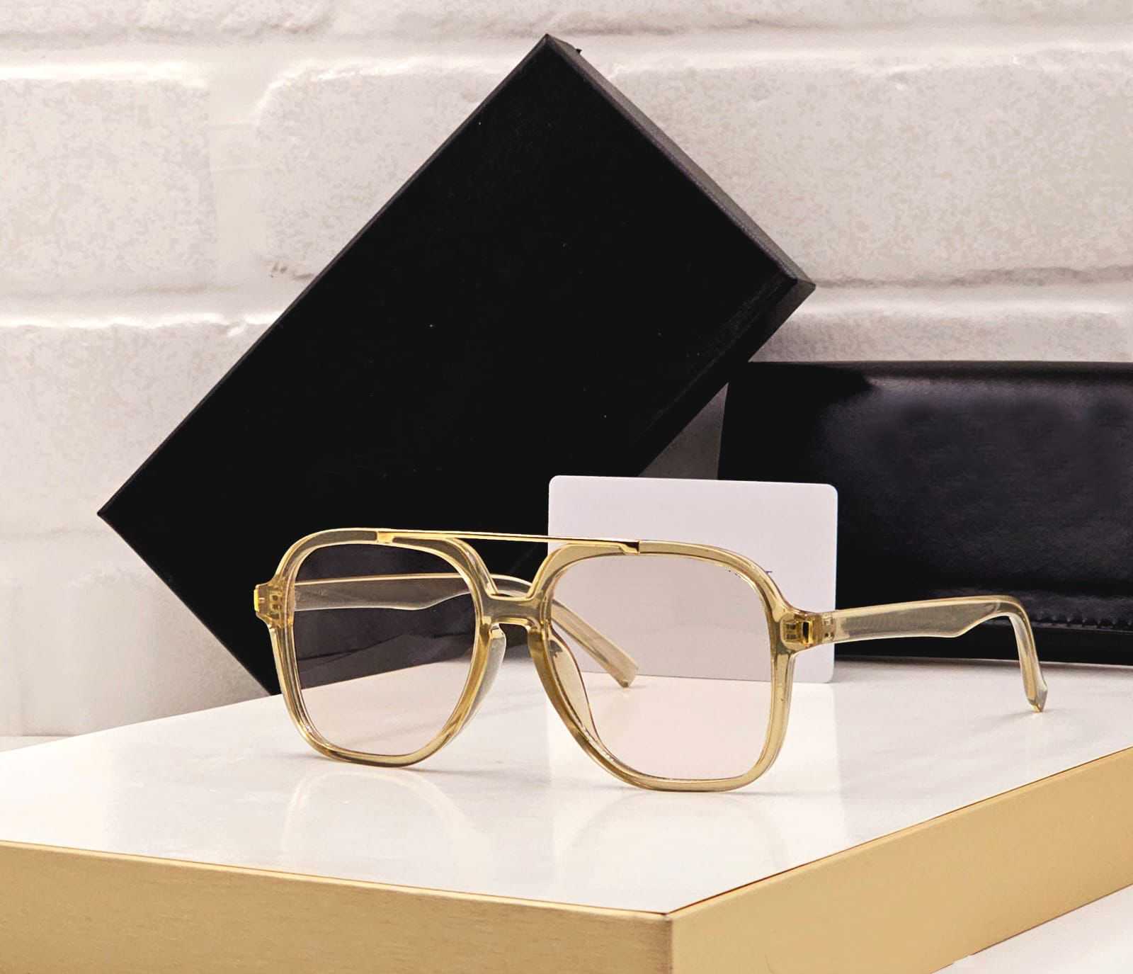 Luxury Double Bridge Square Aviator Sunglasses - Multi-Lens | FunkyTradition