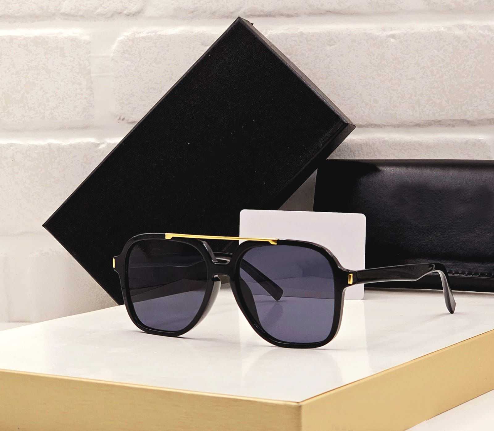 Luxury Double Bridge Square Aviator Sunglasses - Multi-Lens | FunkyTradition