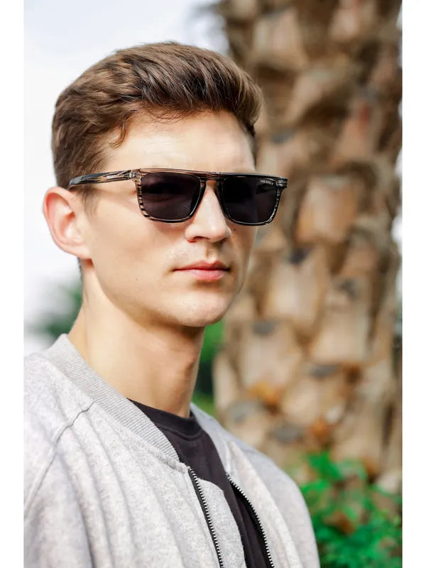 Classy UV Protected Grey Black Wayfarer Sunglasses For Men & Women- FunkyTradition