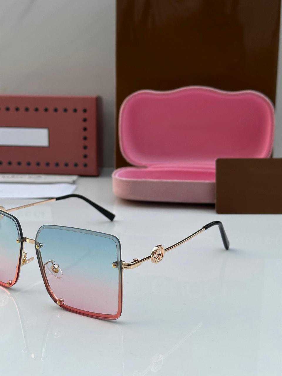Deepika Padukone Inspired Style Gradient Square Rimless Sunglasses - FunkyTradition