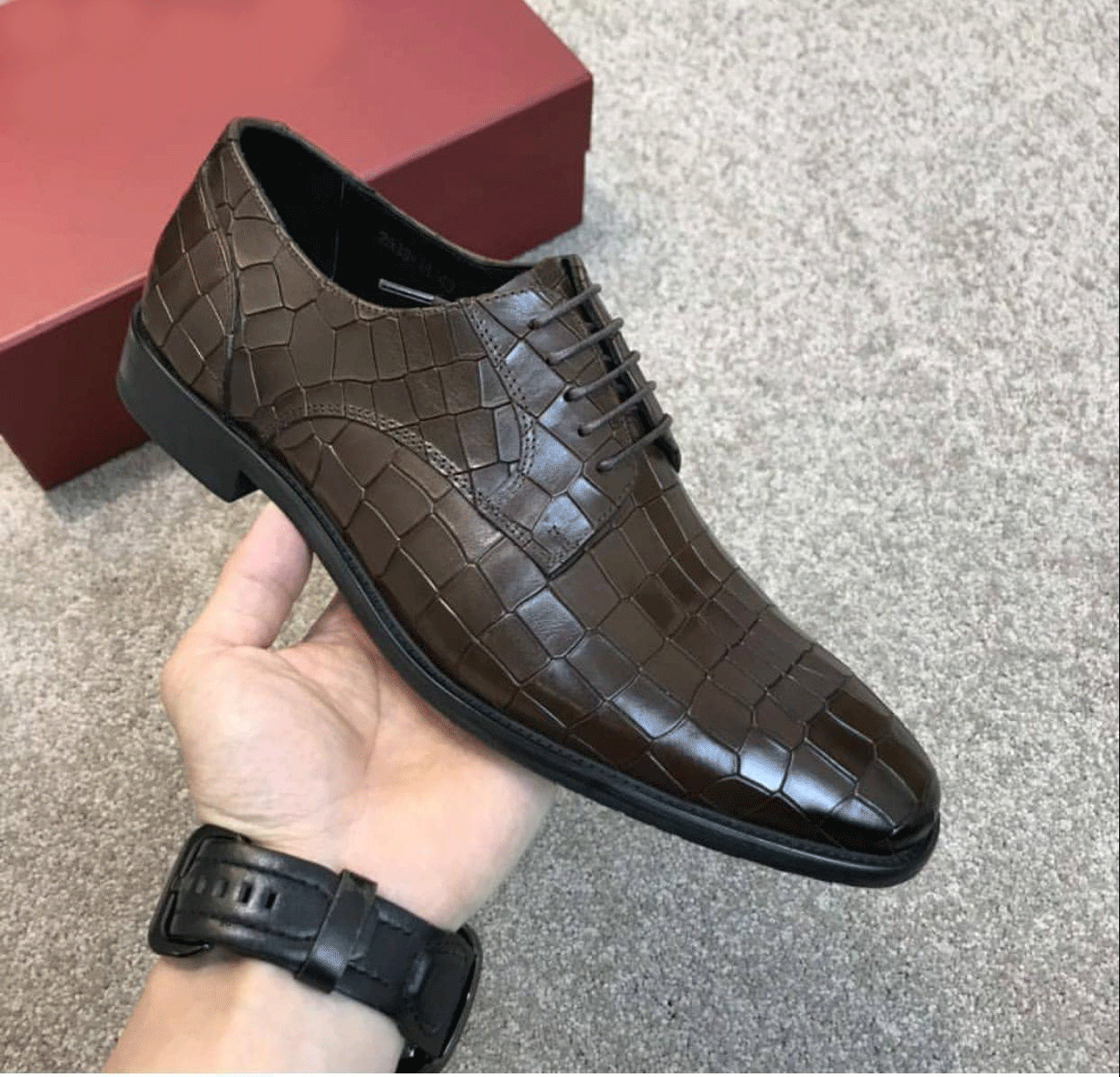 Croc Italian Faux Leather Formal Shoes For Men-FunkyTradition