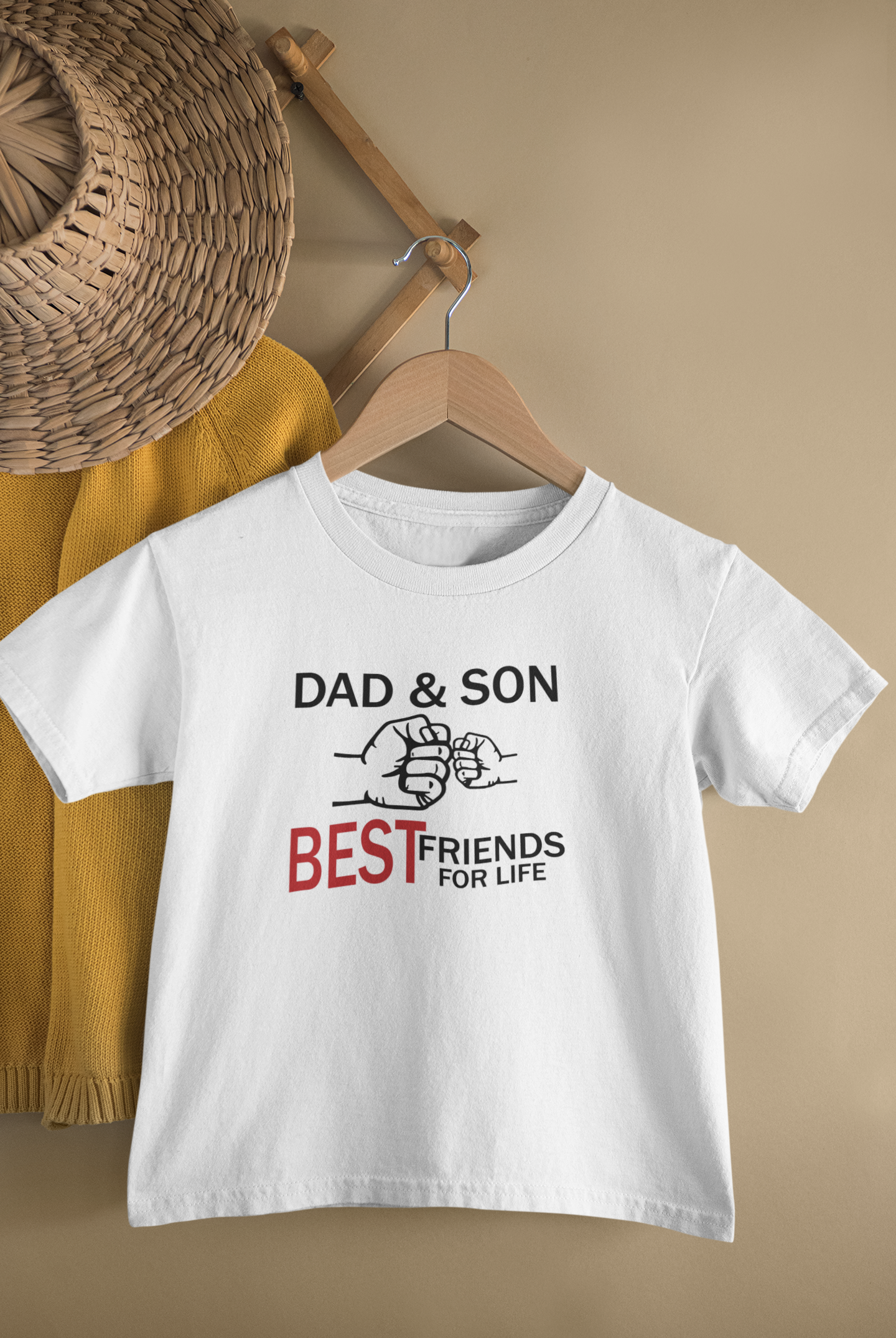 Dad And Son Best Friends For Life Father and Son White Matching T-Shirt- FunkyTradition