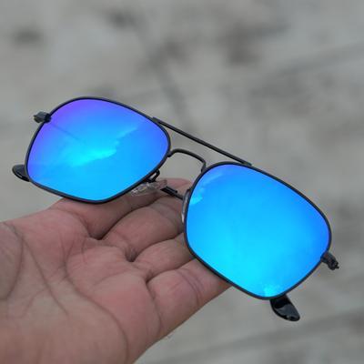 Raees Black And Aqua Mercury Square Sunglasses For Men And Women-FunkyTradition