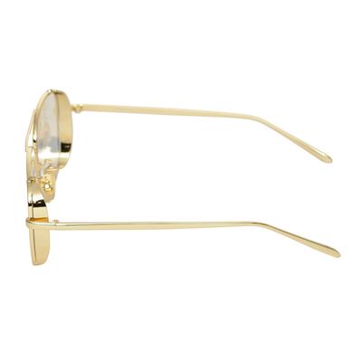 Rectangle Aqua Green And Gold Sunglasses For Men And Women-FunkyTradition