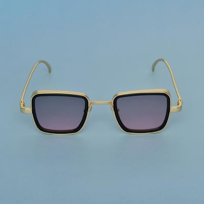 Shaded Pink And Gold Retro Square Sunglasses For Men And Women-FunkyTradition