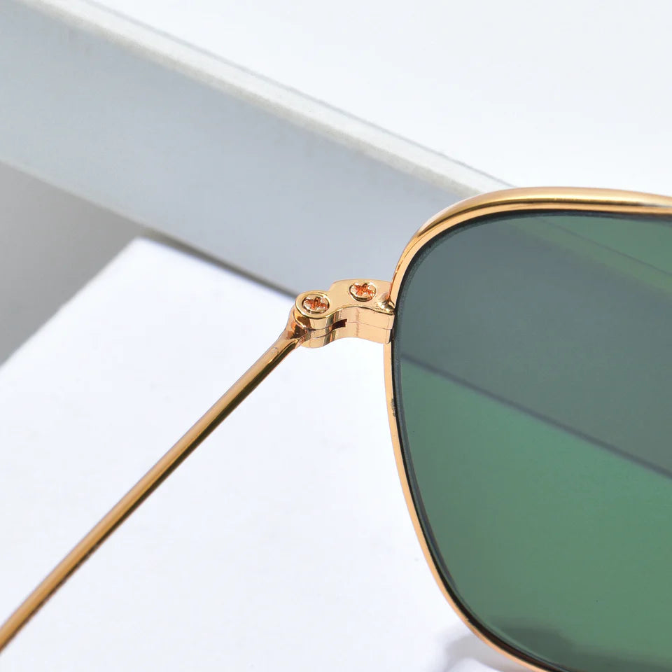 Timeless Medium Metal Frame Sunglasses | UV400 Protection | Black, Brown and Green Color Lens