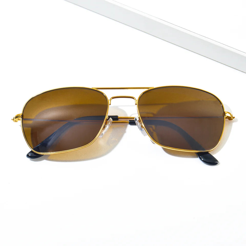 Timeless Medium Metal Frame Sunglasses | UV400 Protection | Black, Brown and Green Color Lens
