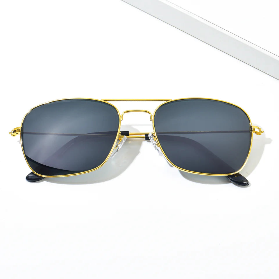 Timeless Medium Metal Frame Sunglasses | UV400 Protection | Black, Brown and Green Color Lens