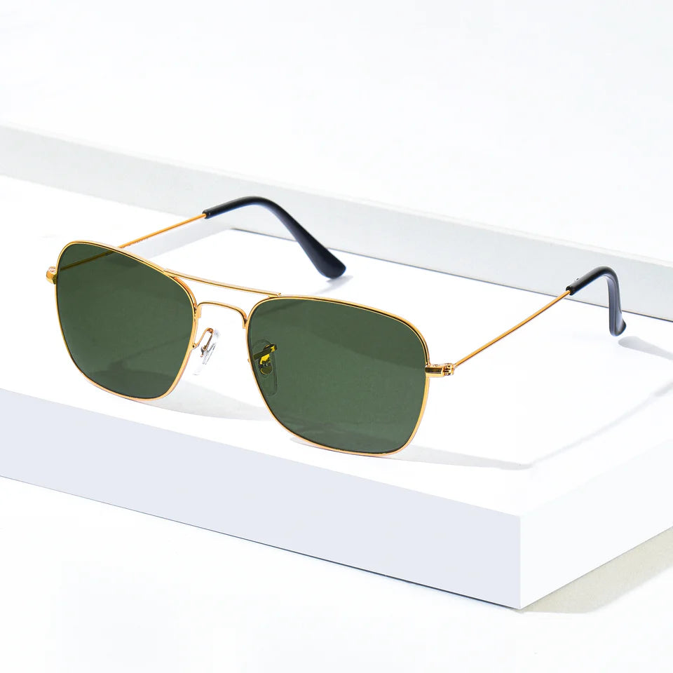 Timeless Medium Metal Frame Sunglasses | UV400 Protection | Black, Brown and Green Color Lens