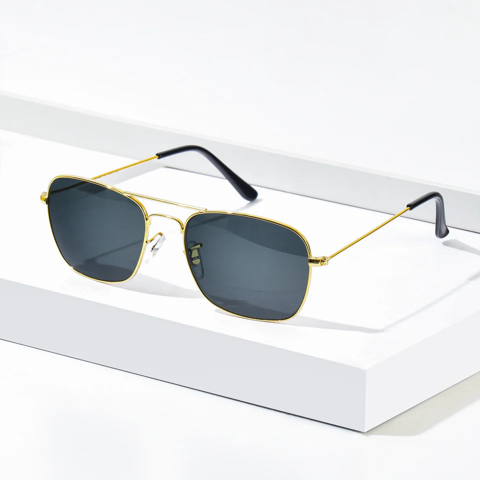 Timeless Medium Metal Frame Sunglasses | UV400 Protection | Black, Brown and Green Color Lens