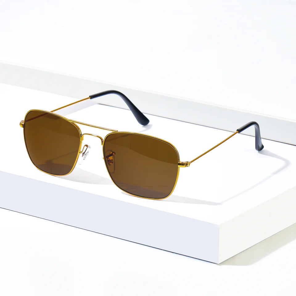 Timeless Medium Metal Frame Sunglasses | UV400 Protection | Black, Brown and Green Color Lens