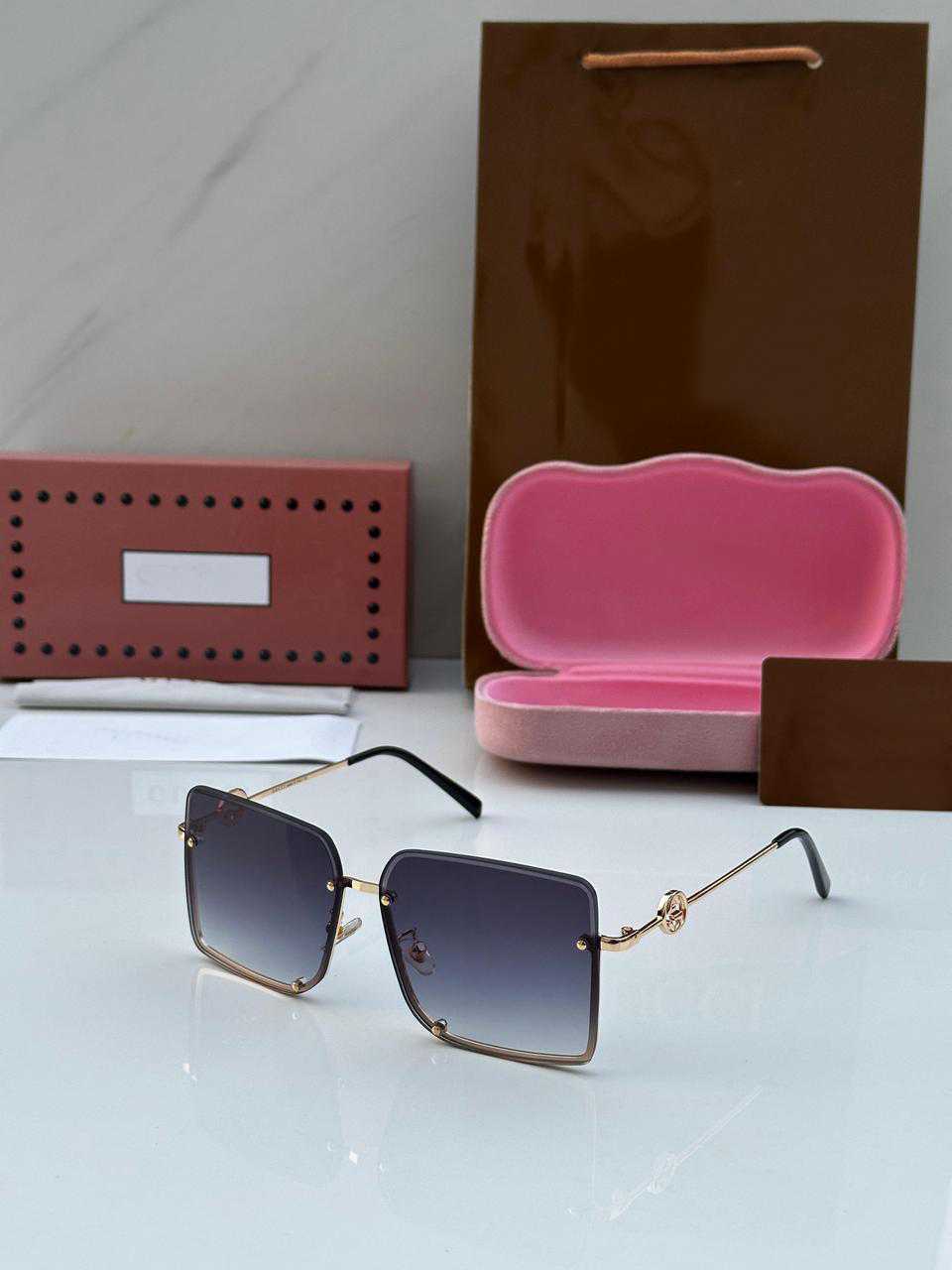 Deepika Padukone Inspired Style Gradient Square Rimless Sunglasses - FunkyTradition