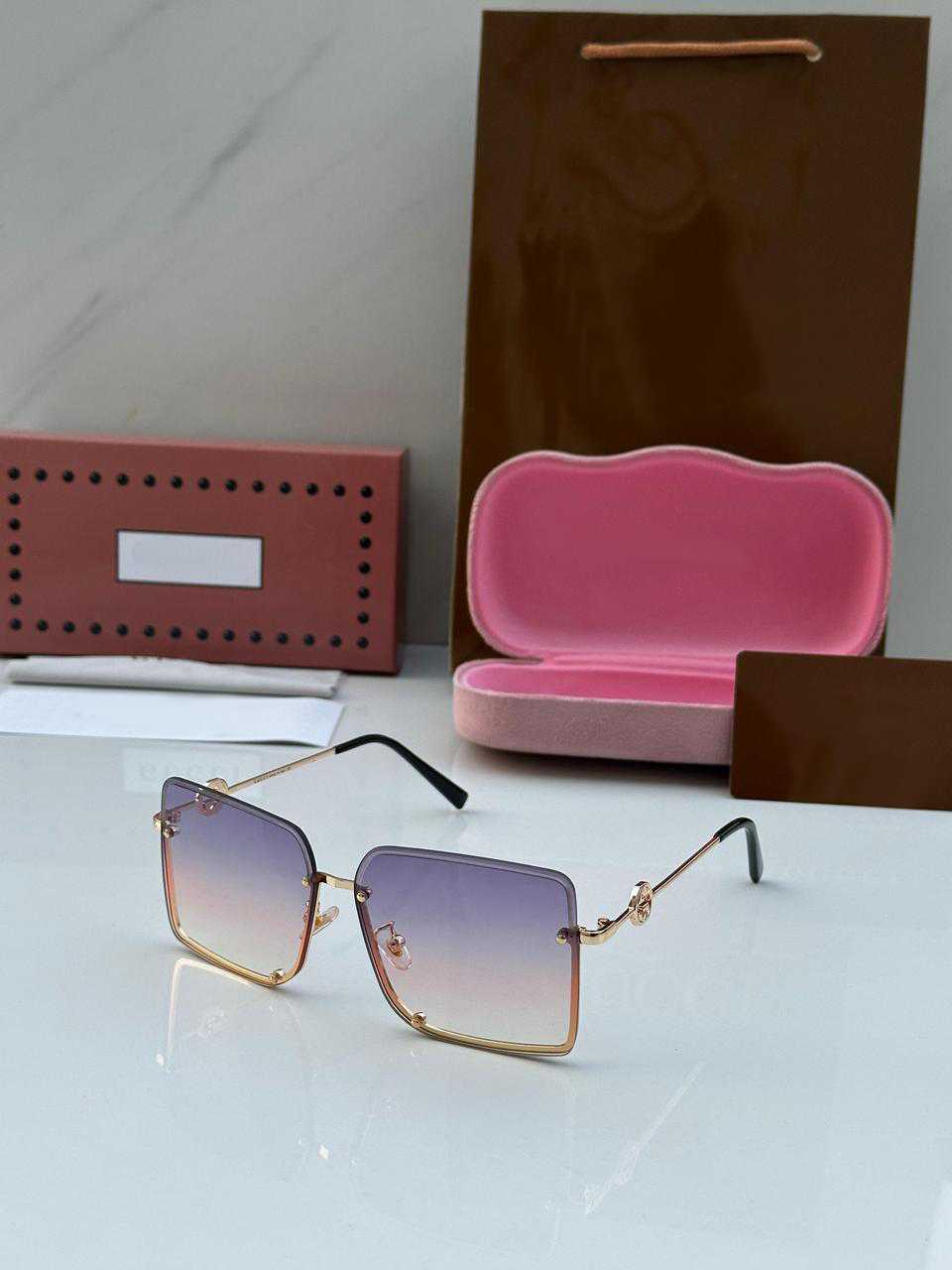 Deepika Padukone Inspired Style Gradient Square Rimless Sunglasses - FunkyTradition