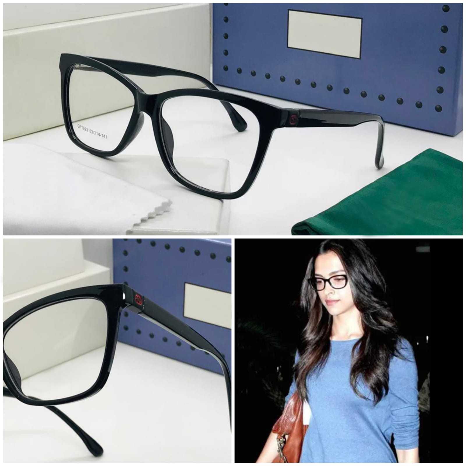 Deepika Padukone Inspired Black Cat-Eye Eyeglasses Frame