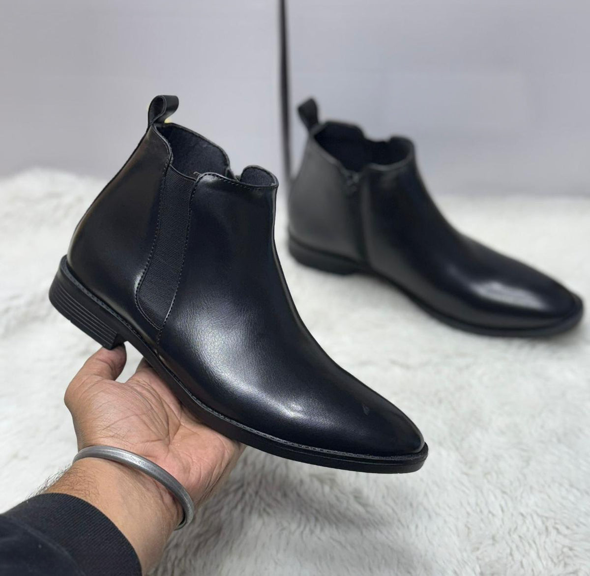 Durable Black TPR sole of FunkyTradition Chelsea Boot for anti-skid grip