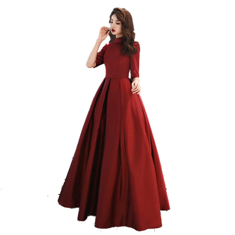 Elegant Red Designer Tapeta Silk O-neck Ball Gown - FunkyTradition