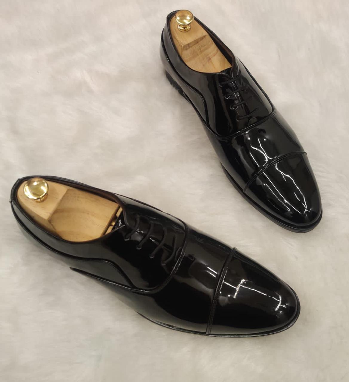 Ethnic Shiny Black and Brown Mens Party Wear Premium Quality Formal Shoes - FunkyTradition