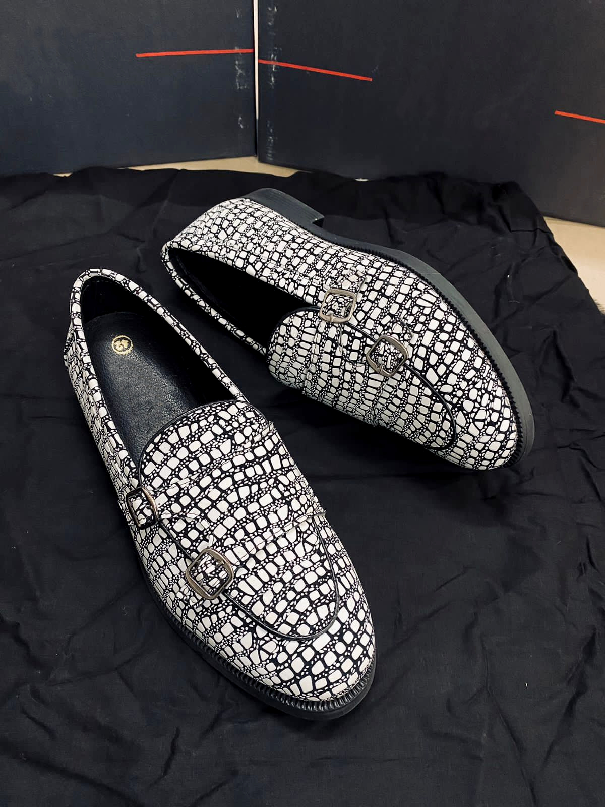 Crocodile Pattern Moccasins Casual And Party Wear Shoes For Men- FunkyTradition