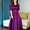 Women Purple Tapeta Silk Solid Floor Length Maxi Dress- FunkyTradition S