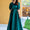 Women Green Tapeta Silk Solid Floor Length Maxi Dress- Adiba Fashion S