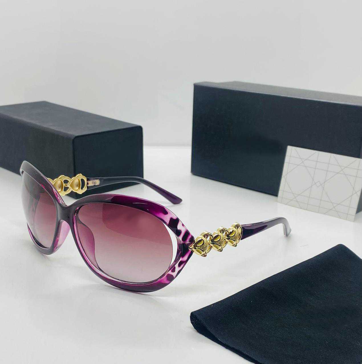 Oversized Butterfly Sunglasses with Embellished Temples - FunkyTradition