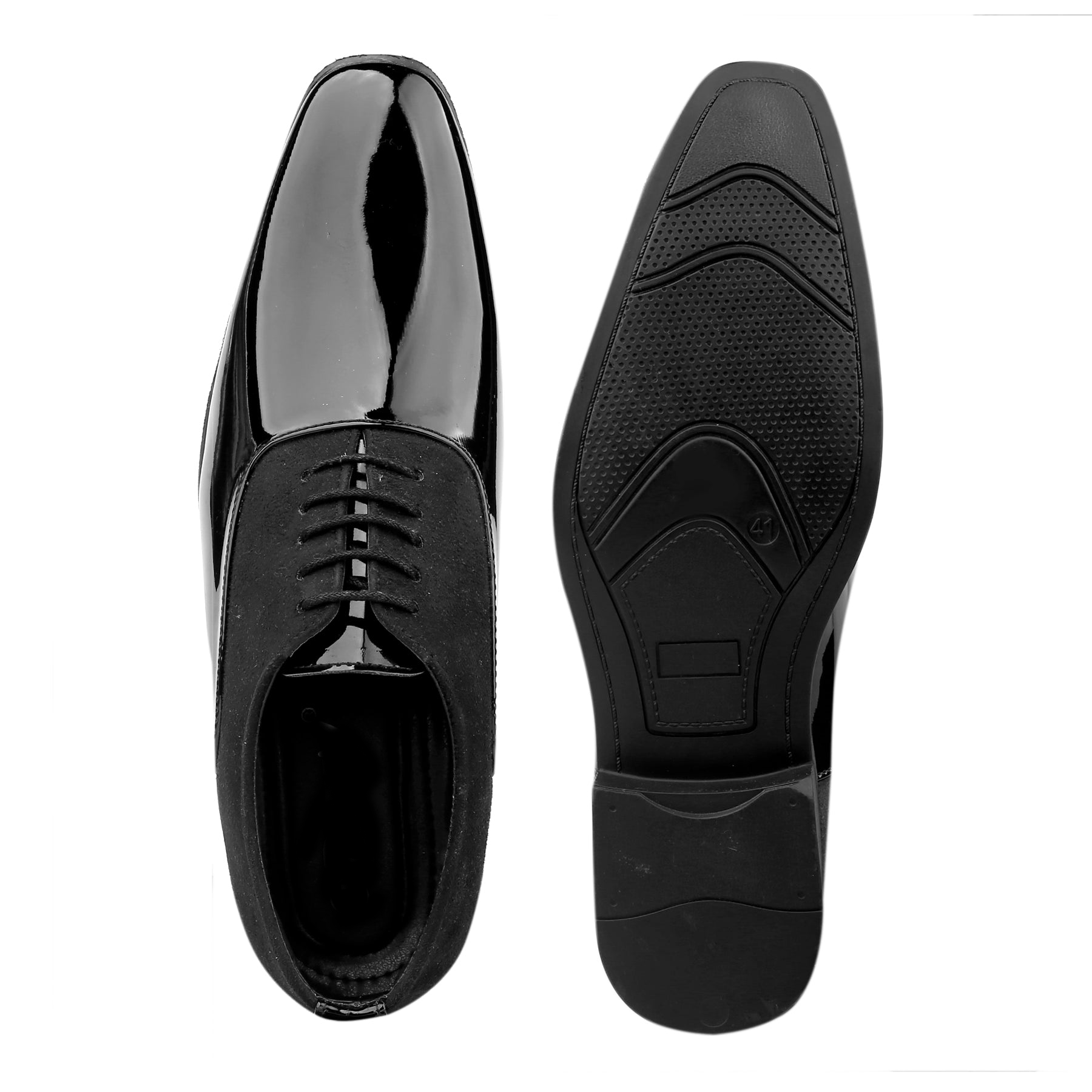 FunkyTradition Classy Office, Wedding, Party Wear Black Shoes With Lace-Up
