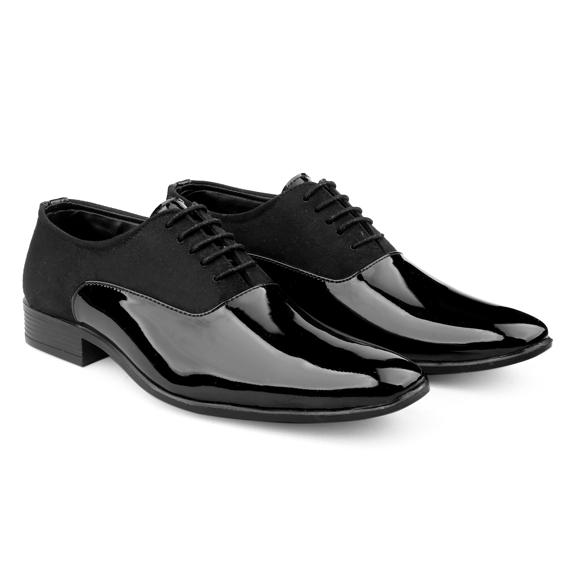 FunkyTradition Classy Office, Wedding, Party Wear Black Shoes With Lace-Up