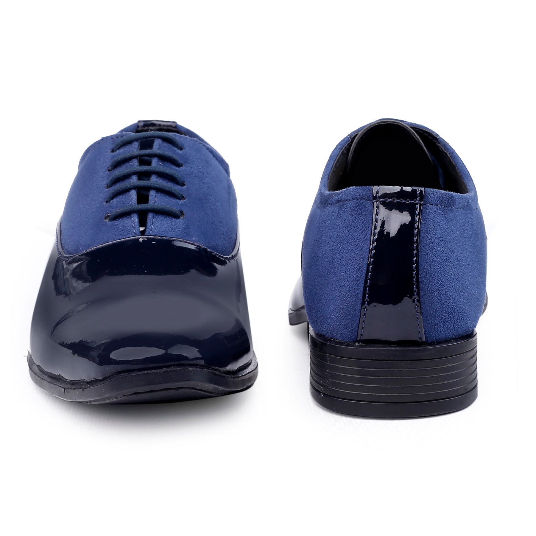 FunkyTradition Classy Office, Wedding, Party Wear Blue Shoes With Lace-Up
