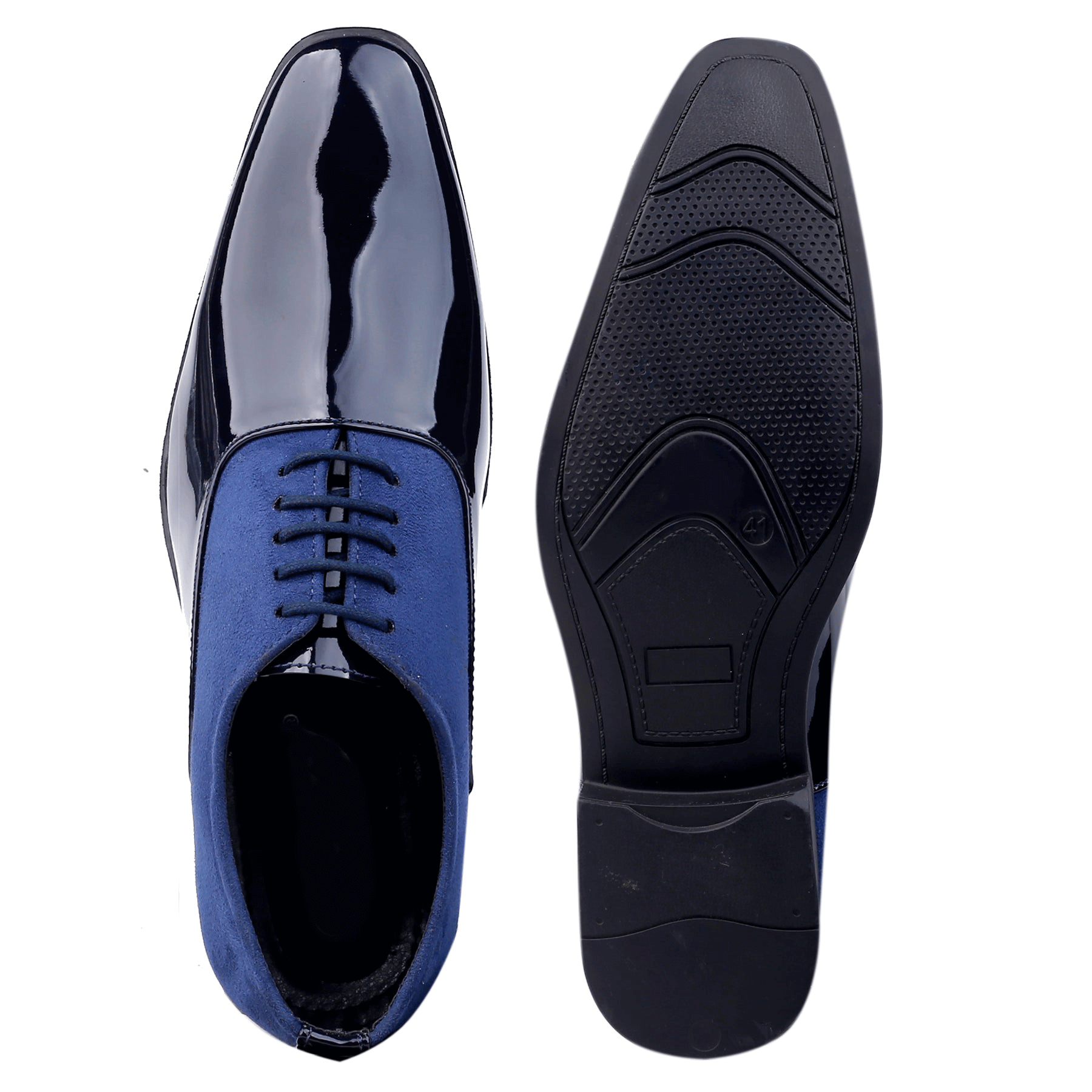 FunkyTradition Classy Office, Wedding, Party Wear Blue Shoes With Lace-Up
