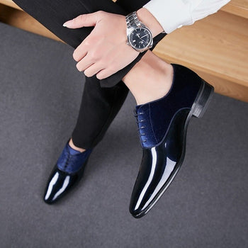 FunkyTradition Classy Office, Wedding, Party Wear Blue Shoes With Lace-Up
