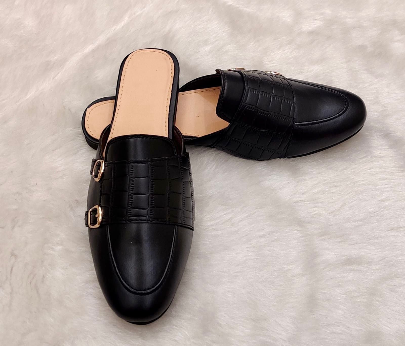 FunkyTradition Men Black White Colour MONK Mules Outdoor Formal Casual Ethnic Loafer