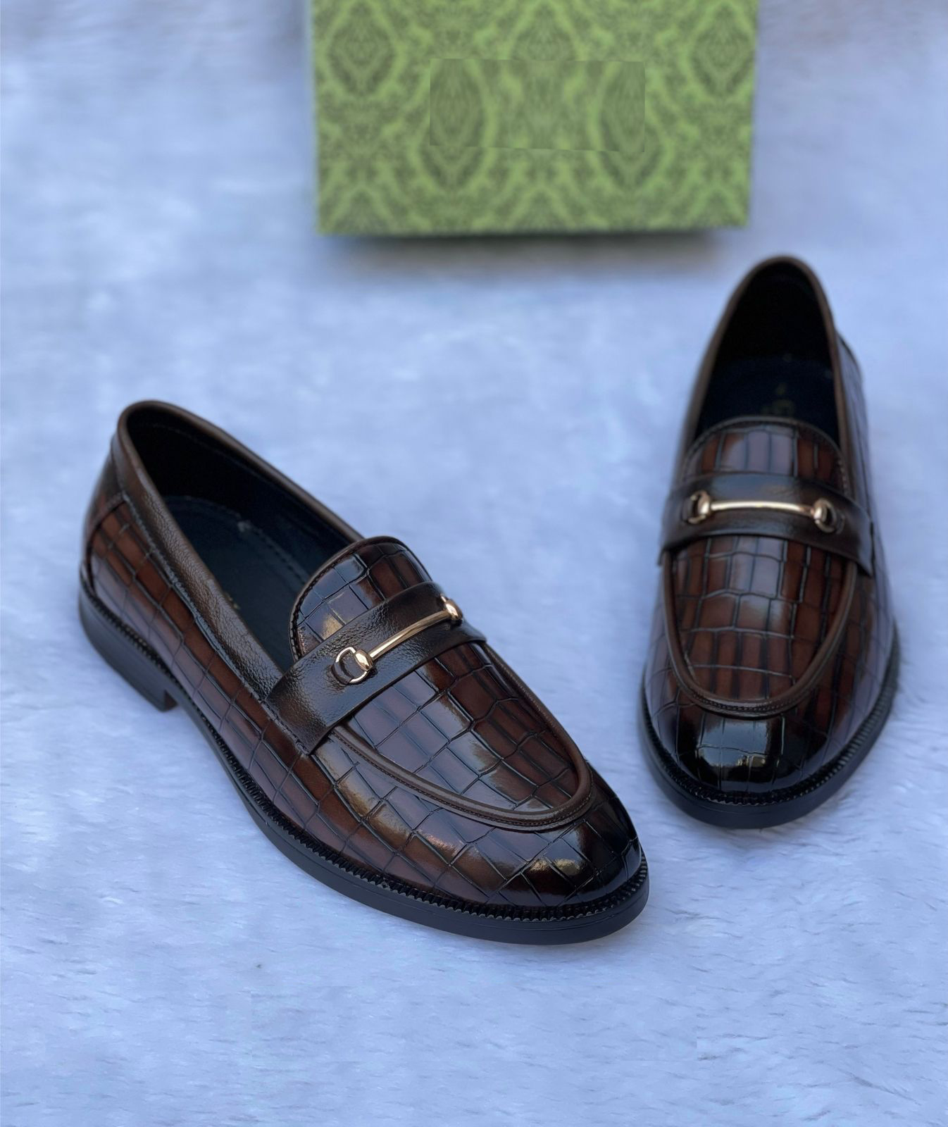 FunkyTradition Men Croc Pattern Multi Colour Outdoor Formal Casual Ethnic Loafer