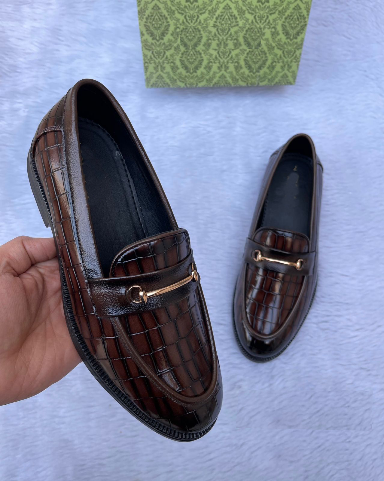 FunkyTradition Men Croc Pattern Multi Colour Outdoor Formal Casual Ethnic Loafer
